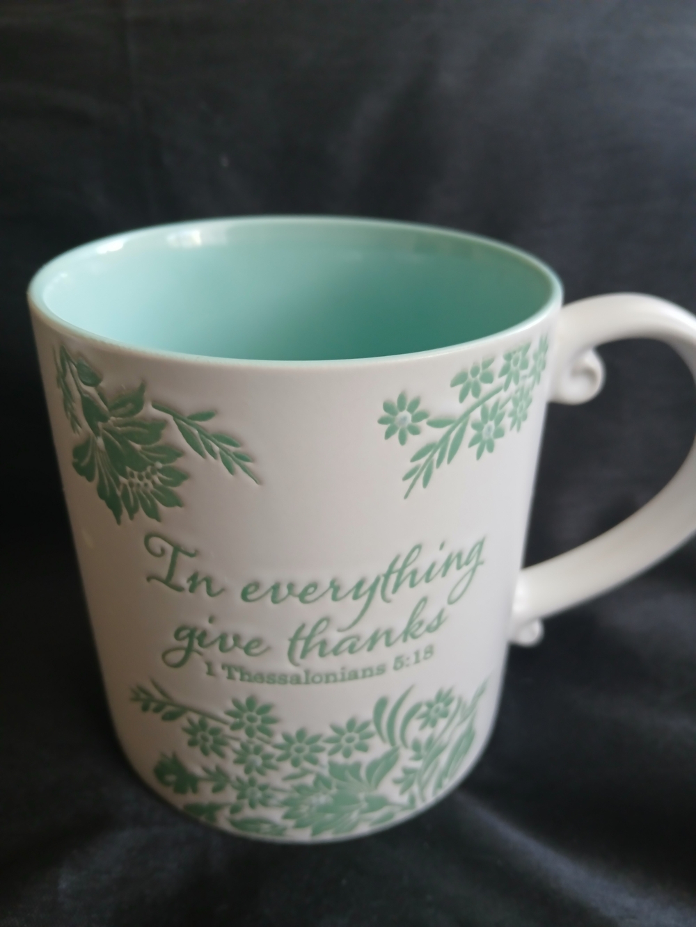 Ceramic Scripture Mug in Mint Green